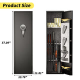 Welfiya 6-8 Gun Safes,Biometric Gun Safe for Pistols with Quick Access,57" Fireproof Cabinet with Adjustable Rack for Home Rifle and Shotguns,Fingerprint/Digital Keypad Lock,Black Welfiya