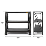 DEWALT Industrial Storage Rack Garage Shelving, 3 Heavy Duty Adjustable Laminate Deck Shelves, 50”W x 18”D x 48”H, 4,500 lb. Capacity, Black DEWALT