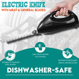 MOSAIC Electric Knife, Electric Carving Knife with 2 Serrated 8” Stainless Steel Blades, Eject Button and Handle Easy Grip for Carving Meats, Turkey, Poultry, Bread, Crafting Foam MOSAIC