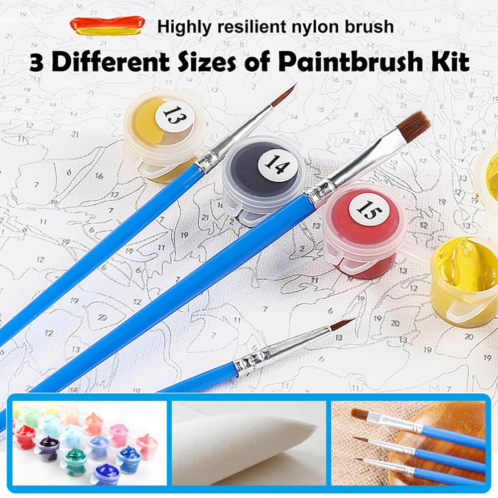 changjiawujin Snow Mountain Paint by Numbers Kit for Adults,Landscape Forest Paint by Number Kits Nature,DIY Acrylic Drawing Paintwork Crafts with Paintbrushes 16 * 20 inch changjiawujin