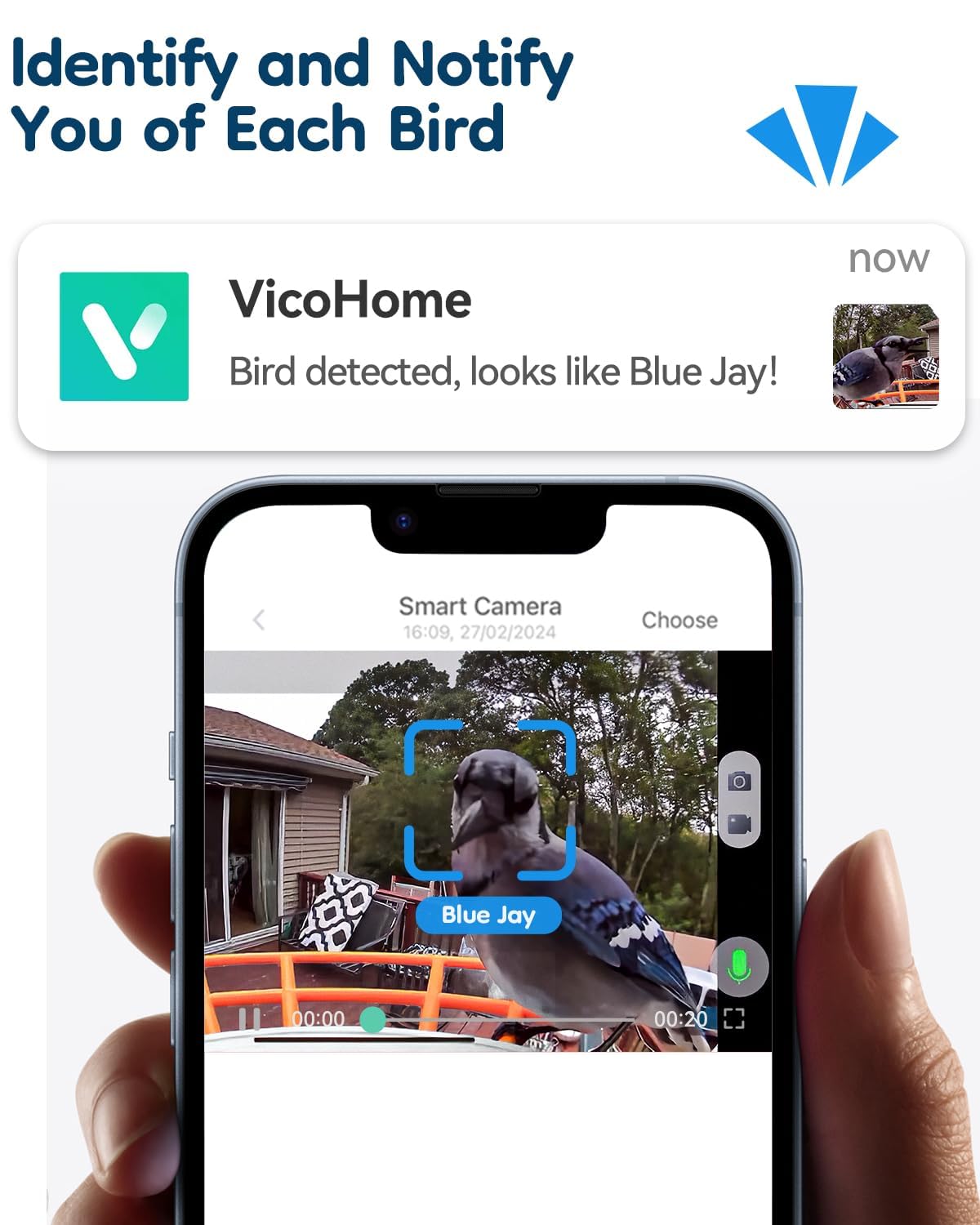 LongPlus® Smart Bird Feeder with Camera, Bird Feeders Camera Wireless Outdoor with Solar Powered,AI Identify,Smart Bird Camera Auto Capture Videos,Instant Notification,Ideal Gift for Mom Bird Lovers LongPlus