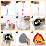 PUNICA Punch Needle Kit for Beginners, Kids & Adults Coaster Set of 6, Easy DIY Embroidery Set Starter Craft Gift with Cute Cartoon Decoration PUNICA