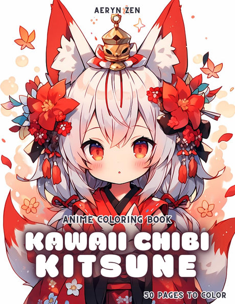 Anime Coloring Book: Kawaii Chibi Kitsune Majosta