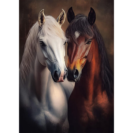 Lxmsja Romantic Horses Diamond Art Kits for Adults, Horse DIY Full Drill Diamond Painting Kits for Beginners, 5D Gem Art Crafts for Adults, Home Wall Decor 12x16 inch Lxmsja