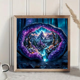 Crystal World Landscape Diamond Art Kits for Adults, 5D Diamond Painting Kits for Adults Beginners, DIY Full Round Drill Diamond Dot Painting Gem Art Kits for Adult, Home Wall Decor 13.8x13.8 Inch VCLKDIY