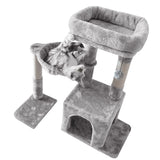 Pesofer Cat Tree, Small Cat Tower with Sisal Scratching Post and Hammock Light Gray Pesofer