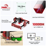Mini Laser Engraving Machine, Woxcker S1 1.6W Portable Laser Engraver No Need Installation 130mm x 130mm Bed Size 0.05 Laser Spot for DIY, Pager, Wood, Acrylic, Leather, Leaf, Beginner-Friendly Woxcker