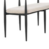 Christopher Knight Home Names Modern Metal Loveseat, Living Room Fabric Upholstered Settee, Curved Open Backrest 2-Seater Sofa, Cozy Couch for Bedroom, Apartment, Home Office, Black+ Gold + Beige Christopher Knight Home