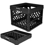 CleverMade Collapsible Milk Crate, Obsidian, 1PK - 25L (6 Gal) Stackable Storage Bins, Holds 50lbs Per Bin - Clevercrates are Heavy Duty, Plastic Collapsible Storage Crate for Multi Purposes CleverMade