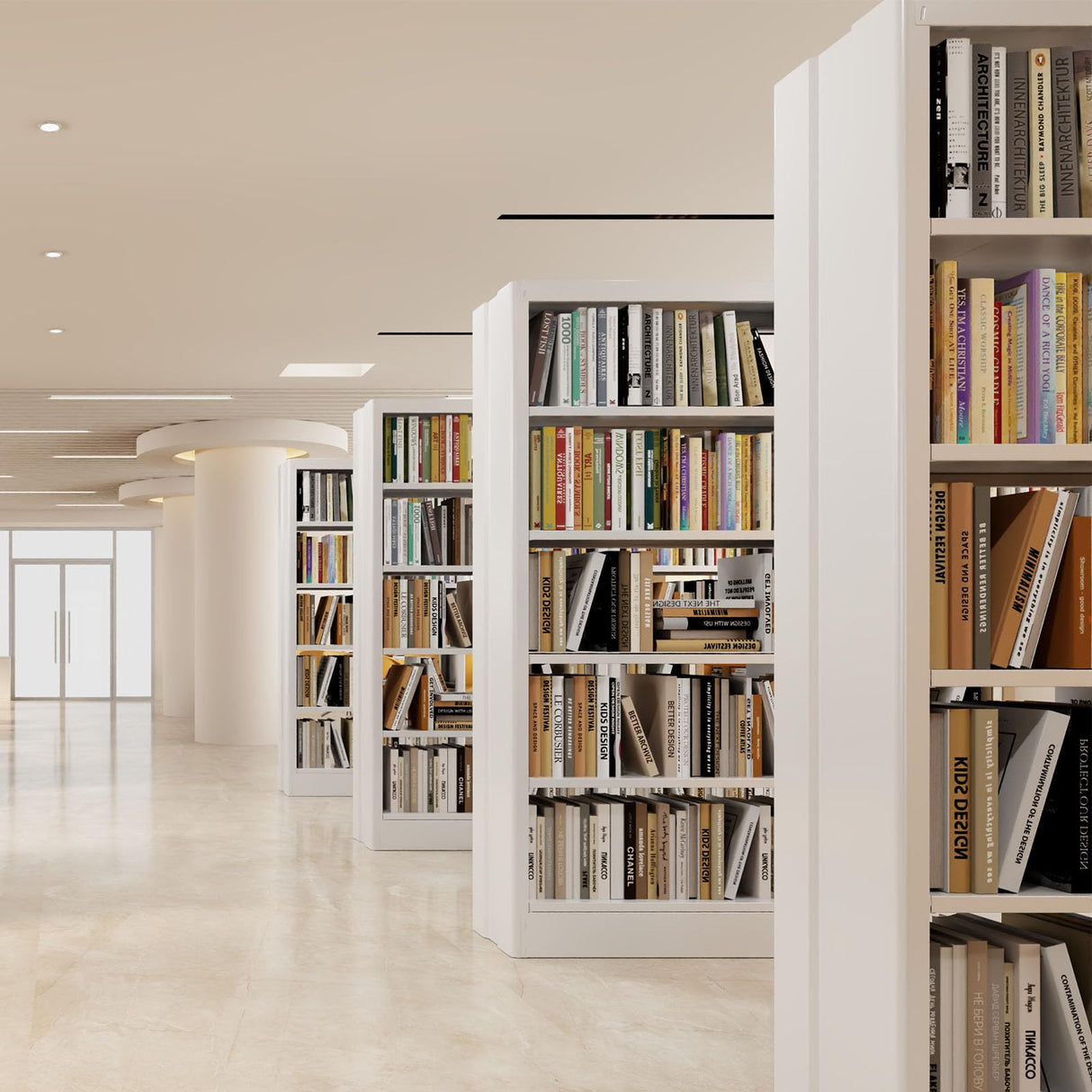 Guomao 5 Tier White Metal Bookshelf, 71" H Bookcase with Adjustable Shelves, Heavy Duty Storage Bookshelves Tall Bookcase for Library, Office, Living Room, Classroom, Including Book Stopper(White) Guomao