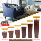 8 Inch Wood Furniture Legs, Wooden Couch Sofa Leg Feet Set of 4, Mid-Century Modern Walnut Square Replacement Legs for Sectional Nightstand Armchair Recliner Table Dresser Sideboard CtopoGo