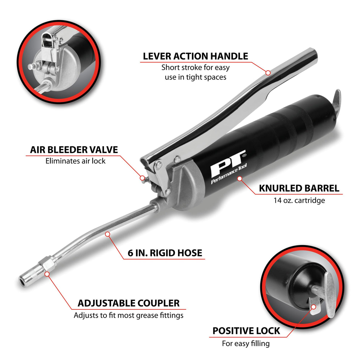 Performance Tool W54201 Lever Action Grease Gun Performance Tool