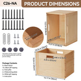 KIRIGEN Stackable Wood Storage Cube /Basket/ Bins Organizer for Home Books Clothes Toy Modular Open Cubby Storage System - Office Cubical Bookcase Closet Shelves C26-NA KIRIGEN