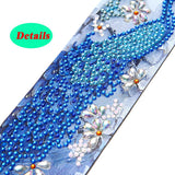 2 Pcs Diamond Painting Tassels Bookmarks Art 5D DIY Rose and Peacock Kits Leather Bookmark for Graduation Anniversary Birthday Christmas Kids Adults Beginners Miyolo