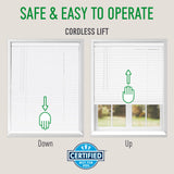 CALYX INTERIORS Room Darkening Vinyl Mini Blinds, Cordless, 1" Slat, 35" W x 60" H, White Calyx Interiors