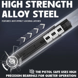 HAWKHONOR Biometric Gun Safe For Handgun, Nightstand Gun Safe, Gun Lock Box For Desk, Car, Truck, Slider Fingerprint Gun Safe Bedside, Quick Release Gun Safe With Fingerprint, PIN Code, Key Access HAWKHONOR