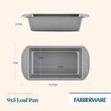 Farberware Nonstick Bakeware 9-Inch x 5-Inch Loaf Pan, Gray - Farberware