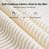 98.4" Cloud Modular Sectional Couch with Chaise,L-Shaped Modern Upholstered Sofa with Deep Seat,Corduroy Sectional Couches for Living Room and Bedroom,No Assembly Required(Beige) XSZD