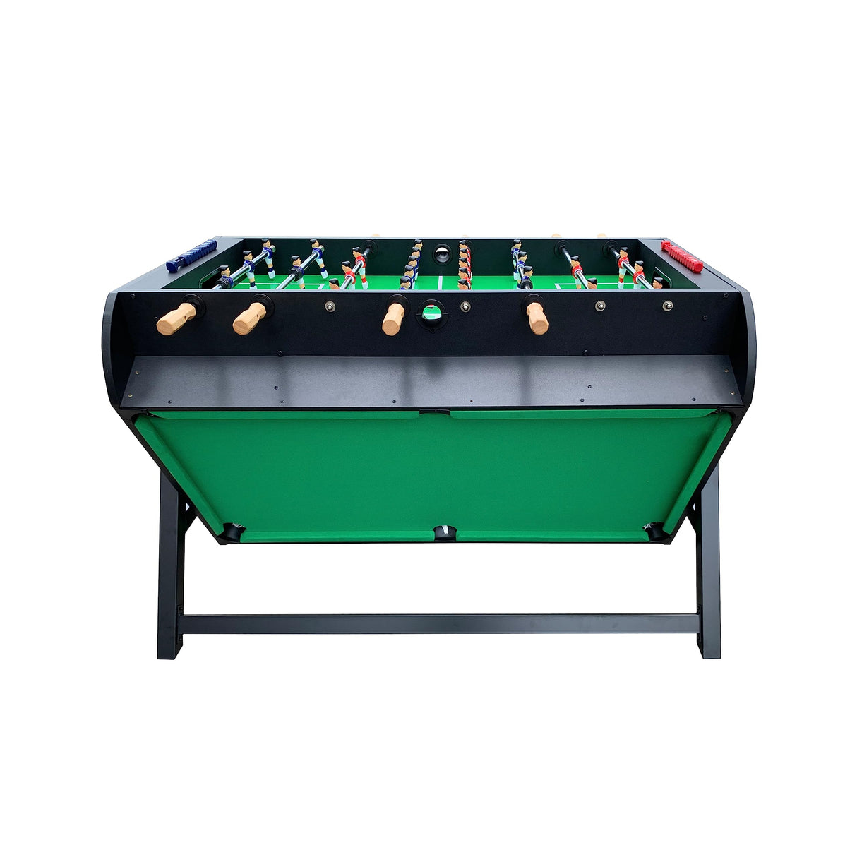 KICK Triplex 55″ Telescopic Rods 3-in-1 Swivel Multi Game Table (Black) - Combo Game Table Set - Billiards, Air-Hockey and a Foosball for Home, Game Room, Friends and Family! KICK