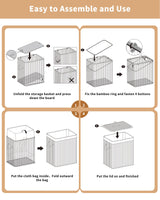 WAOHANAZ Bamboo Toilet Paper Storage with Lid & Handel, 8 Gallons (30L), Sturdy Toilet Paper Basket, Organizer for Bathroom, Kitchen, Holder with Storage, Natural WAOHANAZ