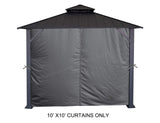 APEX GARDEN Four-Side Privacy Curtain Set for 10-Ft x 10-Ft Gazebo (10-ft x 10-ft, Charcoal) APEX GARDEN