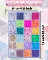 BestNow Clay Beads Bracelet Making Kit Toys for Girls Kids Charms Kit 18 Colors Friendship Bracelet Kit Letter Beads DIY Crafts Teen Girl Gifts Toys for Ages 6 7 8 9 10 11 12 BestNow