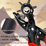 NXTOV Leather Hole Punch Set, Professional Revolving Punch Plier Kit, Super Heavy Duty Rotary Puncher, Precision Multi Hole Sizes for for Belts, Crafts Holes NXTOV