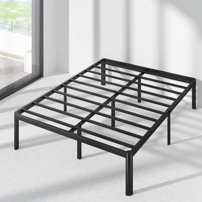 ZINUS Van 16 Inch Black Metal Platform Bed Frame with Steel Slat Support - No Box Spring Required, Full Size - WoodArtSupply