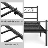 Yaheetech Twin Size Platform Bed Frame with Arrow Design Headboard, 13 Inches Metal Mattress Foundation for Storage, No Box Spring Needed, Easy Assembly, Modern, Black Yaheetech