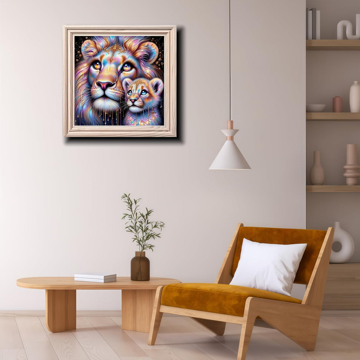 JYXSJYYD 5D DIY Diamond Art Kits for Adults,Lion Diamond Paintings Kits for Beginners,Paint by Diamonds Dot Full Drill Gem Art Crafts,Home Wall Decoration 13.8x13.8 Inches. JYXSJYYD