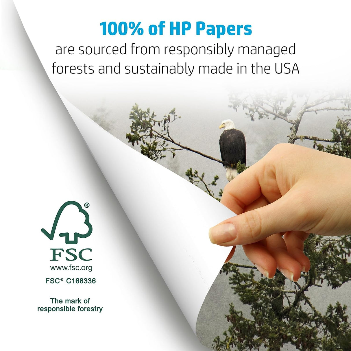 HP Papers | 8.5 x 11 Paper | All In One 22 lb | 1 Ream - 500 Sheets | 96 Bright | Made in USA - FSC Certified | 207010R HP Papers