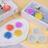 ZQYSING Peony Candle Mold for Candle Making, 3 Cavity Flower Silicone Molds for Epoxy Resin Wax Soap Clay Plaster Tealight Candles Crafts Casting Home Décor Handmade Gifts ZQYSING