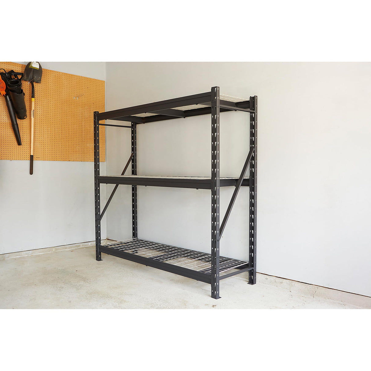 Ironton Industrial Shelving Rack, 3 Storage Shelves Steel Construction 3-Tier Rack with 2000-Lb Load Capacity Per Shelf, Garage Storage Rack Ironton