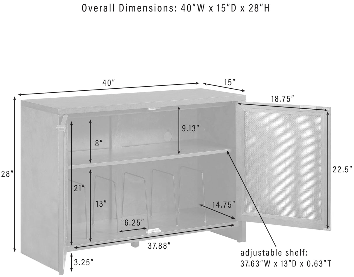 Crosley Furniture Kenji Media Console, Record Player Stand with Vinyl Storage, Modern Home Organizer, Dark Brown Crosley Furniture
