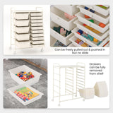 Giantex 15 Drawers Rolling Cart, Classroom Organizers, Storage Cart with Wheels, for Teacher Office Home School Supplies Tool Craft Art Paper Giantex