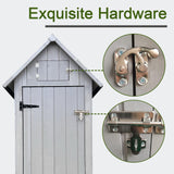 Outdoor Storage Cabinet, Garden Wood Tool Shed, Outside Wooden Shed Closet with Shelves and Latch for Yard, Patio, Deck and Porch,30.3”L X 21.3”W X 70.5”H (Grey) Anwick
