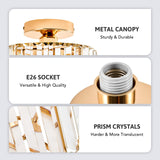 VONLUCE Crystal Ceiling Light Fixture, Semi Flush Mount Ceiling Light Modern Crystal Hallway Light, Gold Flush Mount Chandelier for Entryway Kitchen Bedroom Living Room Entryway VONLUCE