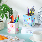 Blueweenly 12 Pcs Wood Pen Holder Unfinished Wooden Boxes, 4 Sets 12 Color Watercolor Paints and 1 Set Acrylic Stickers for DIY Crafts Birthday Party Favor Gift Supplies Blueweenly