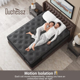 Duchessz Queen Mattress, 14 Inch Hybrid Mattresses Black with Gel Memory Foam and Individually Pocket Innerspring Euro Top Medium Firm for Motion Isolation, Edge Support, 100 Night Trial Duchessz