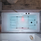 WOODBRIDGE 60" Alcove Acrylic Rectangular Whirlpool Heated Jetted Tub in White with Left Drain, Matte Black pop-up Drain Included BM6030L WOODBRIDGE