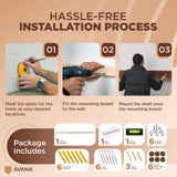 Avana Fireplace Mantel - Wall-Mounted Mantles for Over Fireplace - Farmhouse Fireplace Mantle Shelves - Handcrafted Wood Fireplace Mantels - Floating Fireplace Mantel 72 X 8 X 5 - Rustic Traditional Avana