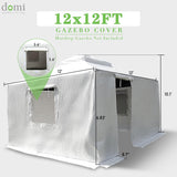 Domi 12' x 12' Universal Winter Gazebo Cover, All Season Waterproof Enclosed Cover with Sidewalls & Ventilated Mesh Windows, All-Weather Outdoor Cover for Hardtop Gazebos, White domi outdoor living
