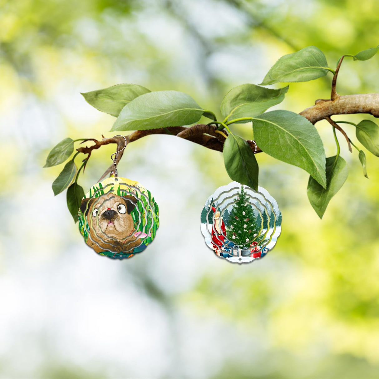 10 Pack Sublimation Wind Spinner Blanks, 3 Inch 3D Aluminum Metal Wind Spinners Hanging Wind Spinner Sublimation Products for DIY Crafts Indoor Outdoor Yard Garden Window Decoration Gifts (Round) MRHEPHAESTUS