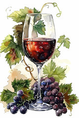 JOEAUEN Diamond Painting - The Wine Glass Surrounded by Grapes Diamond Art Kits for Adults,Full Round Gemstone Stitch Kit,for Wall Decor 8x12 inch JOEAUEN