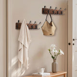 Homagic Coat Rack Wall Mount 16.8'' Rustic Hat Rack with 5 Triple Hooks Coat Hooks Wall Mount Farmhouse Wall Hooks for Hanging Coat, Bags, Towels Homagic