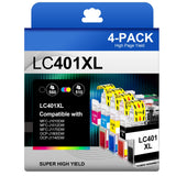 LC401XL Ink Cartridges for Brother Printer LC401 Ink High Yield for Brother LC401 Ink Cartridges Work for MFC-J1010DW MFC-J1170DW MFC-J1012DW MFC-J1800DW MFC J1010DW(4 Pack, Black Cyan Magenta Yellow) Gagalay
