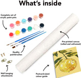 6P Disco Ball Paint by Numbers Kit for Adults, DIY Fruit Adult's Paint by Numbers on Canvas, Easy Acrylic Watercolor Oil Painting by Number Without Frame(8x12 in) Clendo