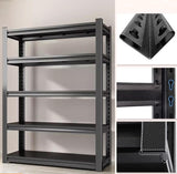 Fssevxi 40" W 5-Tier Garage Shelving Heavy Duty 72" H x 40" W x 18" D Storage Shelves 2000LBS Metal Shelving Unit Adjustable Storage Utility Rack for Warehouse Pantry Kitchen, Black Fssevxi