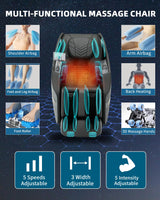 RelaxRelife 3D Full Body Massage Chair, Zero Gravity with Heat, 12 Auto-Modes, Shiatsu Foot & 55“ SL-Track, 28 Airbags, Footcare Massage, Black RelaxRelife