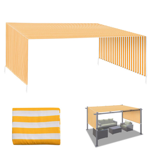 BenefitUSA 18' x 8.2' Universal Replacement Canopy Top Cover for Pergola Structure (Yellow with White)